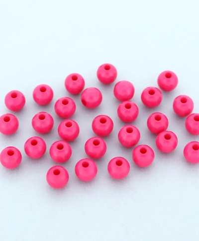 OPAQUE PLASTIC BEADS - BALL - 6mm CYCLAMEN PINK (LIGHT) С04 - PACKAGE 500g Hole-1.8mm (4528pcs.)