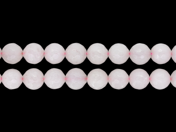 NATURAL STONE BEADS - QUARTZ PINK (LIGHT) FACETED - 12mm - PACKAGE (2x32pcs.) Hole-1.6mm