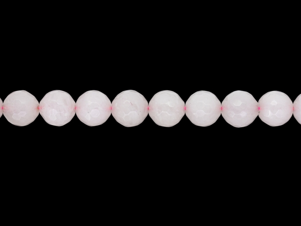 NATURAL STONE BEADS - QUARTZ PINK (LIGHT) FACETED - 12mm - STRING (32pcs.) Hole-1.6mm