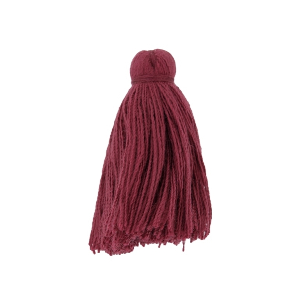 TEXTILE BEADS - TASSEL COTTON - 4.0cm BORDEAUX 145 - 5pcs.