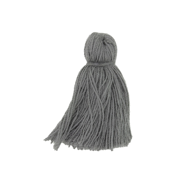 TEXTILE BEADS - TASSEL COTTON - 4.0cm GRAY 140 - PACKAGE 50pcs.