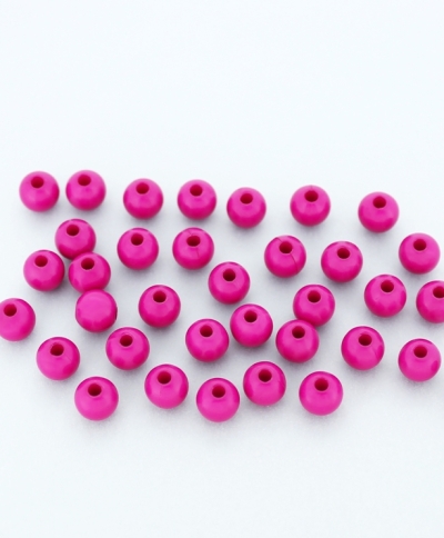 OPAQUE PLASTIC BEADS - BALL - 6mm CYCLAMEN PURPLE С11 - PACKAGE 500g Hole-1.8mm (4447pcs.)