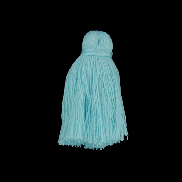 TEXTILE BEADS - TASSEL COTTON - 4.0cm BLUE (LIGHT) 132 - PACKAGE 50pcs.