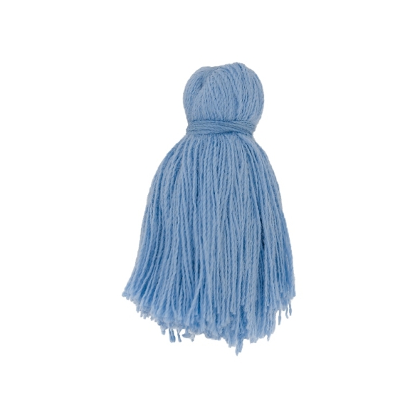 TEXTILE BEADS - TASSEL COTTON - 4.0cm BLUE (LIGHT) 134 - PACKAGE 50pcs.