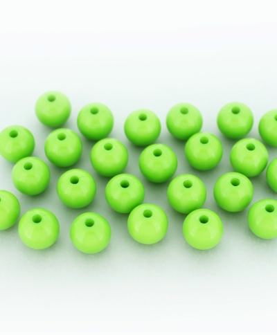 OPAQUE PLASTIC BEADS - BALL - 10mm GREEN С23 - PACKAGE 500g Hole-2.2mm (960pcs.)