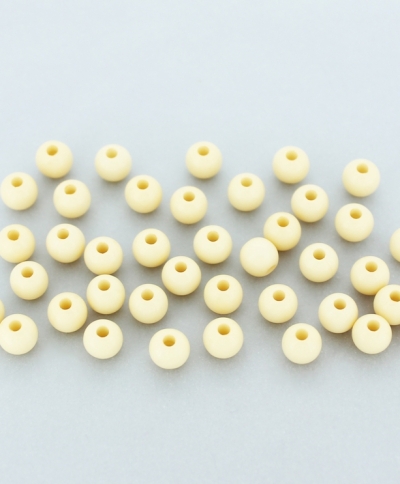 OPAQUE PLASTIC BEADS - BALL - 6mm IVORY С16 - PACKAGE 500g Hole-1.8mm (4540pcs.)