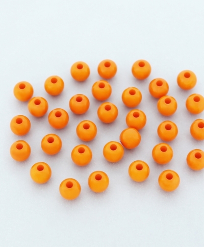 OPAQUE PLASTIC BEADS - BALL - 6mm ORANGE С21 - PACKAGE 500g Hole-1.8mm (4553pcs.)