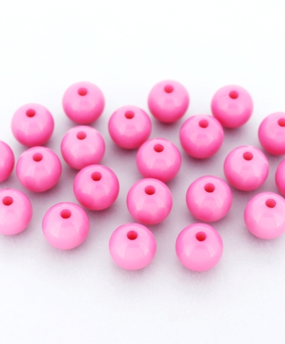 OPAQUE PLASTIC BEADS - BALL - 10mm PINK (DARK) С03 - PACKAGE 500g Hole-2.2mm (960 бр