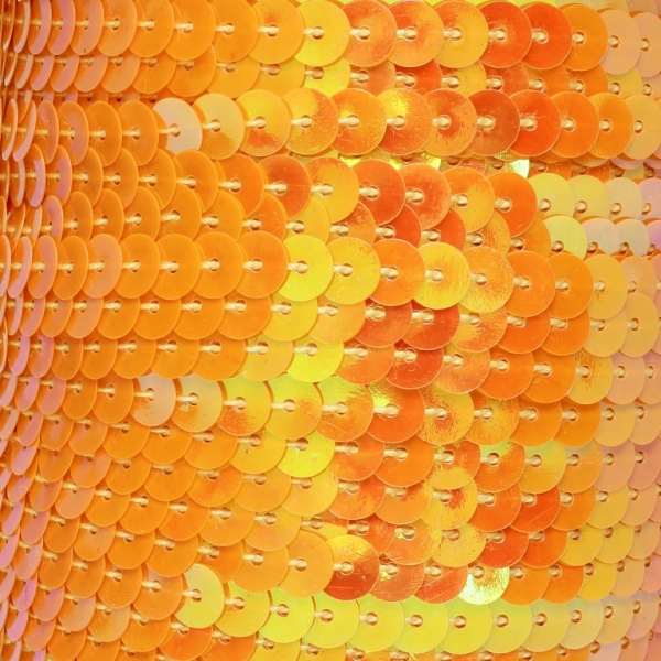 SEQUIN RIBBON WITH THREAD - MODEL 01 FLAT - SOLID АВ - CIRCLE 6mm - ORANGE (LIGHT) 23 - 10meters