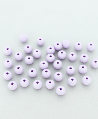 OPAQUE PLASTIC BEADS - BALL - 6mm PURPLE (LIGHT) С36 - PACKAGE 500g Hole-1.8mm (4396pcs.)