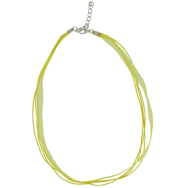 NECKLACE WITH CLASP - THREAD AND ORGANZA - NECKLACE - 43+4cm YELLOW 110 - 1pc.