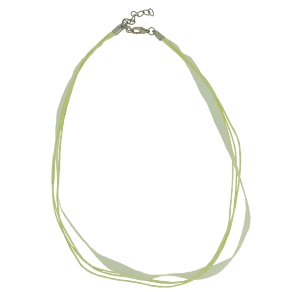 NECKLACE WITH CLASP - THREAD AND ORGANZA - NECKLACE - 43+4cm YELLOW (LIGHT) 108 - 1pc.