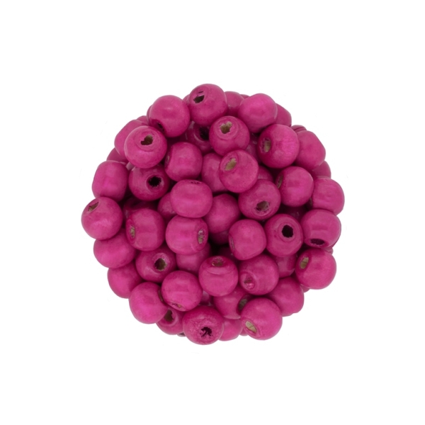 WOODEN BEADS - BALL SHAPED - 7x8mm CYCLAMEN (LIGHT) (MATTE) А15 - 50g (290pcs.) Hole-3.0mm