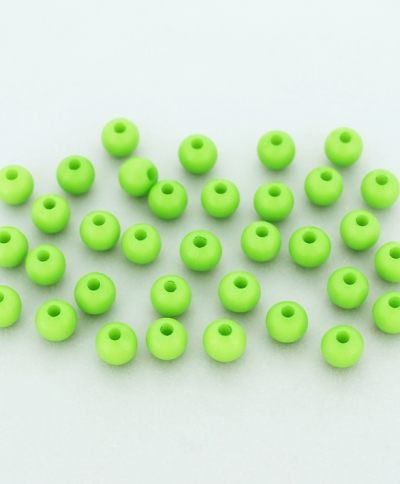 OPAQUE PLASTIC BEADS - BALL - 6mm GREEN С23 - PACKAGE 500g Hole-1.8mm (4292pcs.)