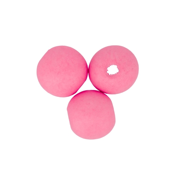 WOODEN BEADS - BALL SHAPED - 19x20mm PINK (LIGHT) (MATTE) А13 - PACKAGE 500g (200pcs.) Hole-4.0mm