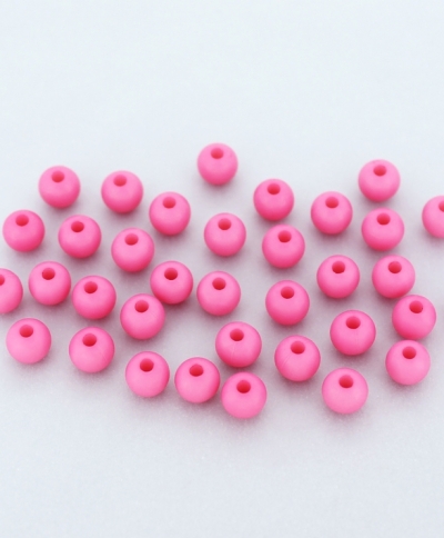 OPAQUE PLASTIC BEADS - BALL - 6mm PINK (DARK) С03 - PACKAGE 500g Hole-1.8mm (4290pcs.)