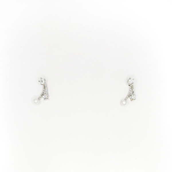 JEWELRY - EARRINGS - SCREW - ZIRCON - Е293 - 0.8x1.1cm NICKEL - 1 pair