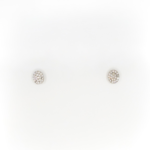 JEWELRY - EARRINGS - SCREW - ZIRCON - OVAL Е285 - 0.6x0.6cm NICKEL - 1 pair