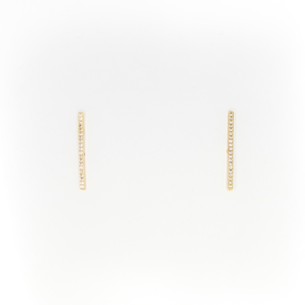 JEWELRY - EARRINGS - SCREW - ZIRCON - ROD Е306 - 0.2x2.4cm GOLD - 1 pair