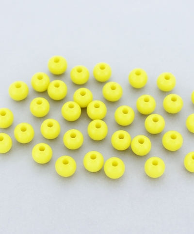 OPAQUE PLASTIC BEADS - BALL - 6mm YELLOW С17 - PACKAGE 500g Hole-1.8mm (4396pcs.)