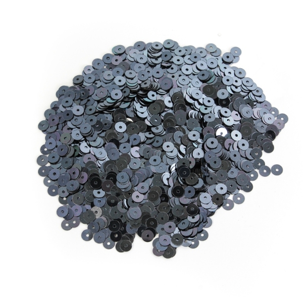 SEQUINS - CIRCLE 01 FLAT - METALLIC - 5mm GRAY (DARK) 003 - PACKAGE 250g Hole-1.0mm