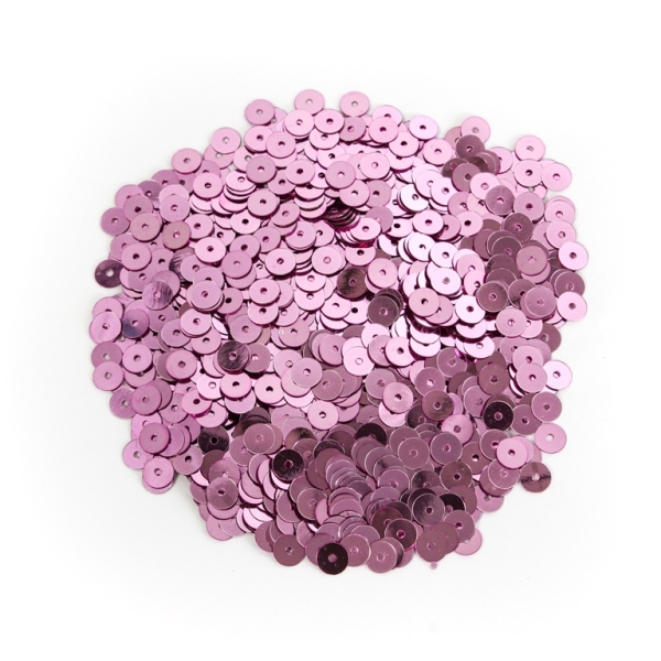 SEQUINS - CIRCLE 01 FLAT - METALLIC - 7mm PINK 012 - PACKAGE 250g Hole-1.0mm