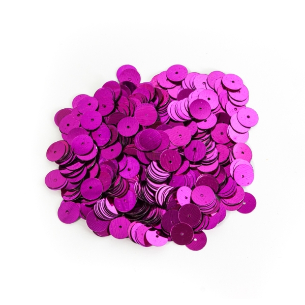 SEQUINS - CIRCLE 01 FLAT - METALLIC - 10mm CYCLAMEN 005 - PACKAGE 250g Hole-1.0mm