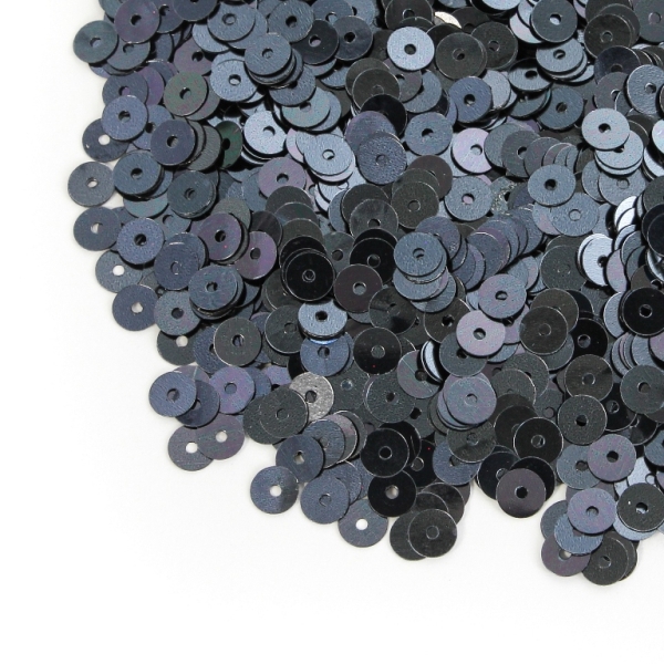 SEQUINS - CIRCLE 01 FLAT - METALLIC - 5mm GRAY (DARK) 003 - 20g Hole-1.0mm