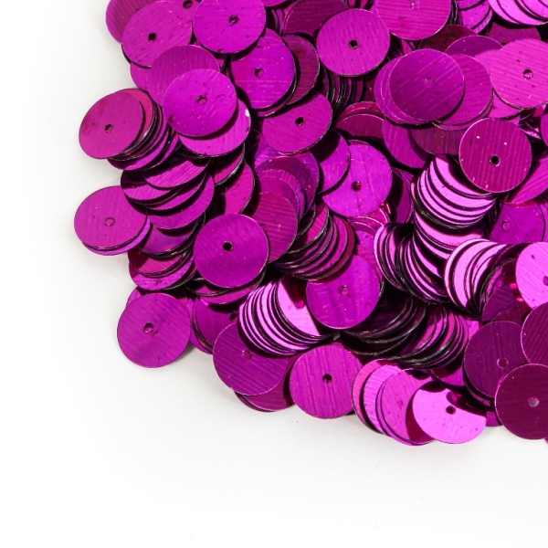 SEQUINS - CIRCLE 01 FLAT - METALLIC - 10mm CYCLAMEN 005 - 20g Hole-1.0mm