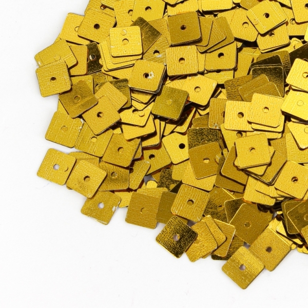 SEQUINS - SQUARE 01 FLAT - METALLIC - 7x7mm YELLOW 011 - 20g Hole-1.0mm