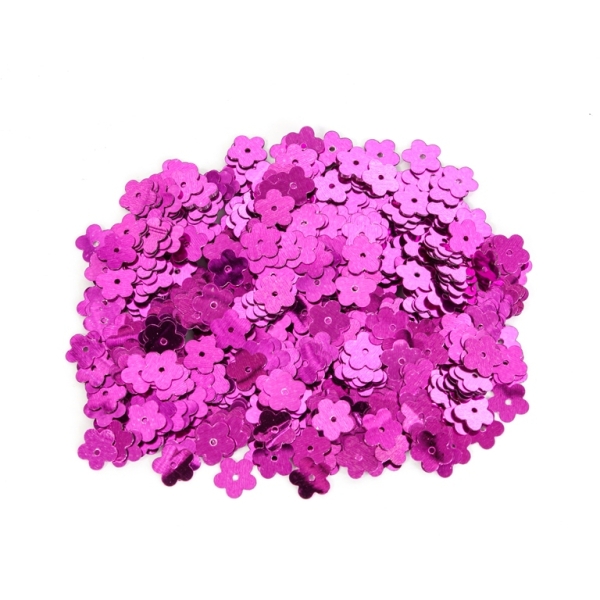 SEQUINS - FLOWER 01 FLAT - METALLIC - 10mm CYCLAMEN 005 - PACKAGE 250g Hole-1.0mm