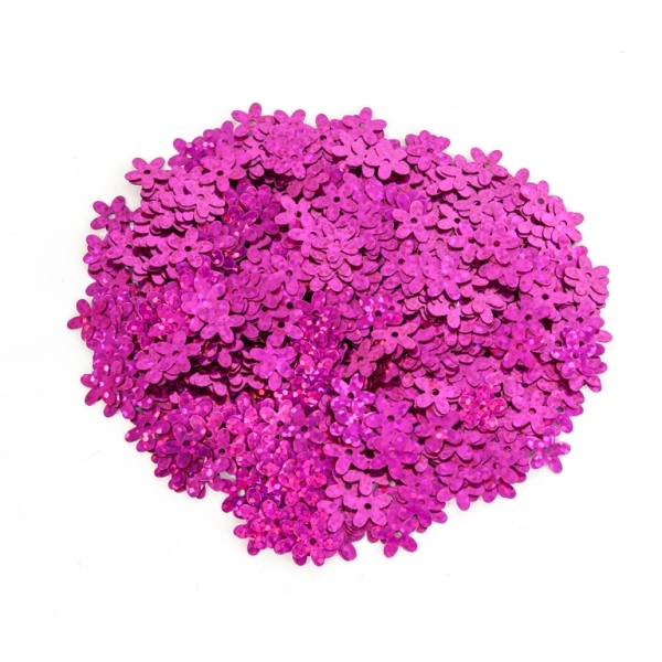 SEQUINS - FLOWER 01 FLAT - HOLOGRAPHIC - 10mm CYCLAMEN 170 - PACKAGE 250g Hole-1.0mm