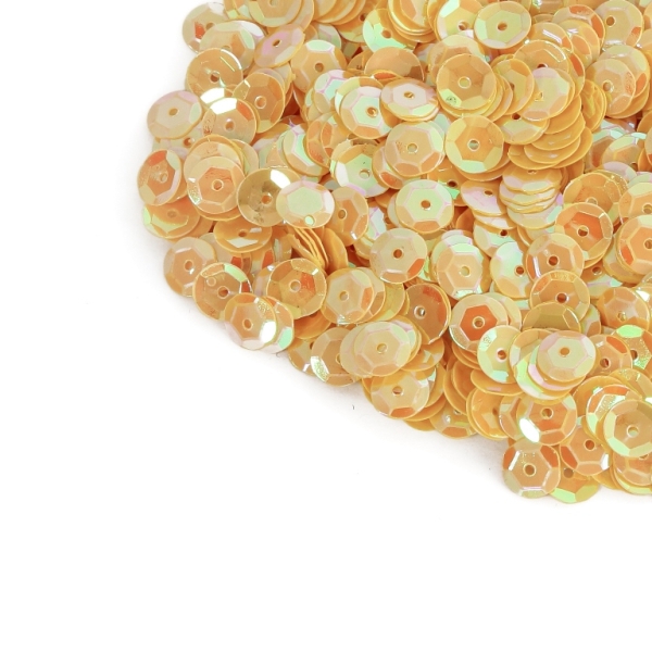 SEQUINS - CIRCLE 04 RELIEF - OPAQUE АВ - 7mm YELLOW 082 - 20g Hole-1.0mm