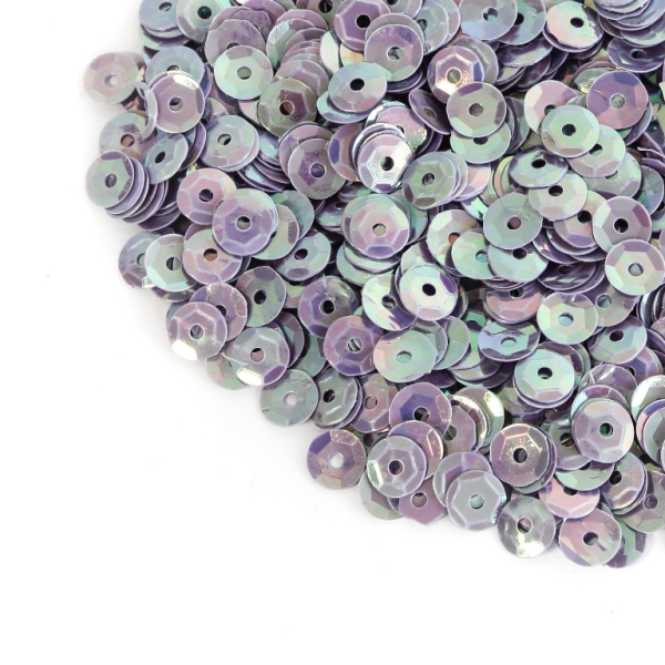 SEQUINS - CIRCLE 04 RELIEF - OPAQUE АВ - 7mm PURPLE (LIGHT) 084 - 20g Hole-1.0mm