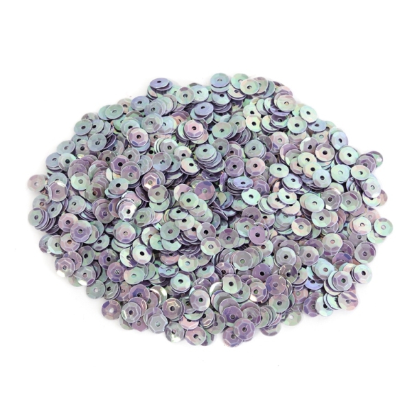 SEQUINS - CIRCLE 04 RELIEF - OPAQUE АВ - 7mm PURPLE (LIGHT) 084 - PACKAGE 250g Hole-1.0mm