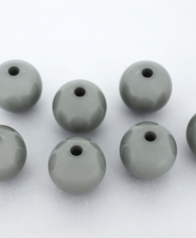 OPAQUE PLASTIC BEADS - BALL - 18mm GRAY С35 - PACKAGE 500g Hole-3.5mm (155pcs.)