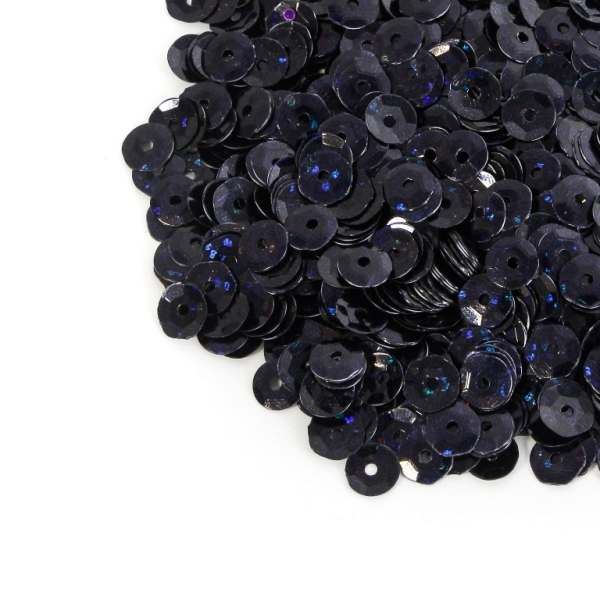 SEQUINS - CIRCLE 04 RELIEF - HOLOGRAPHIC - 7mm BLUE (DARK) 122 - 20g Hole-1.0mm