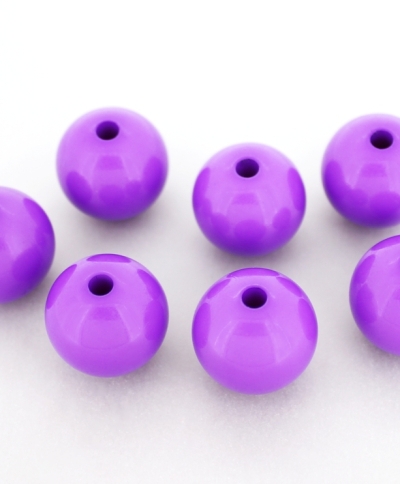 OPAQUE PLASTIC BEADS - BALL - 18mm PURPLE С13 - PACKAGE 500g Hole-3.5mm (157pcs.)