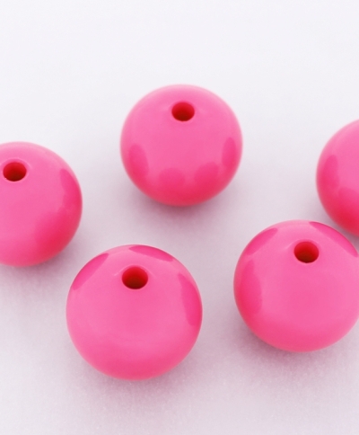 OPAQUE PLASTIC BEADS - BALL - 22mm CYCLAMEN PINK (LIGHT) С04 - PACKAGE 500g Hole-3.8mm (85pcs.)