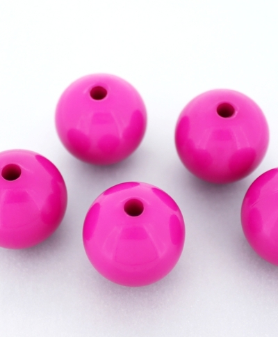 OPAQUE PLASTIC BEADS - BALL - 22mm CYCLAMEN PURPLE С11 - PACKAGE 500g Hole-3.8mm (85pcs.)