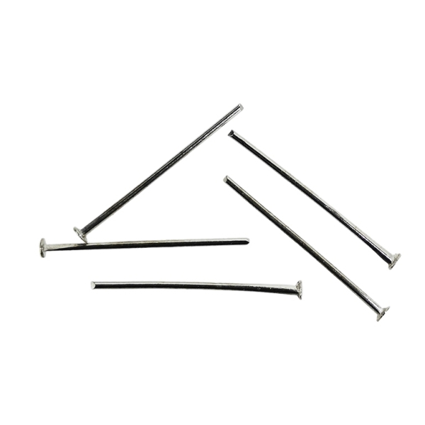 METAL ELEMENTS - T HEAD PINS - 16x0.6mm NICKEL COLOR - 50g (1020pcs.)