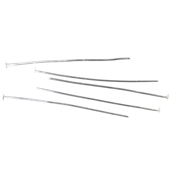 METAL ELEMENTS - T HEAD PINS - 50x0.8mm NICKEL COLOR - NICKEL FREE - 50g (215pcs.)