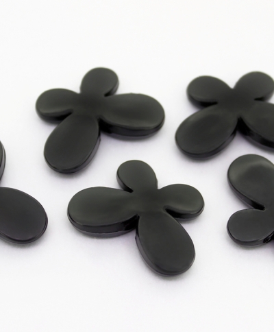 OPAQUE PLASTIC BEADS - BUTTERFLY 01 - SMOOTH - 21x29x6mm BLACK С42 - PACKAGE 500g Hole-3.0mm (250pcs.)