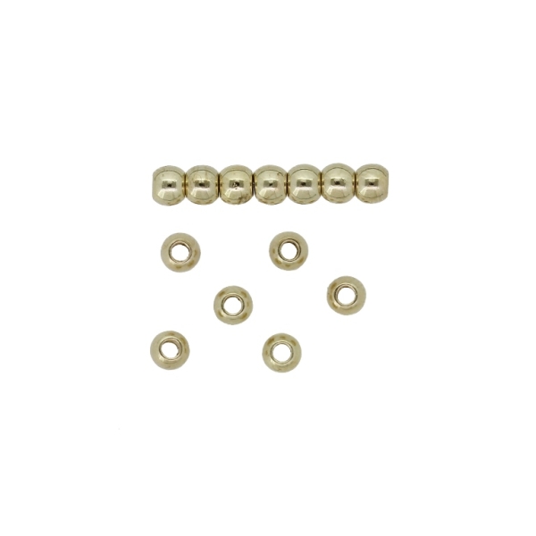 METAL PLATED PLASTIC / CCB BEADS - BALL - 4mm GOLD - 50g (2000pcs.) Hole-1.6mm