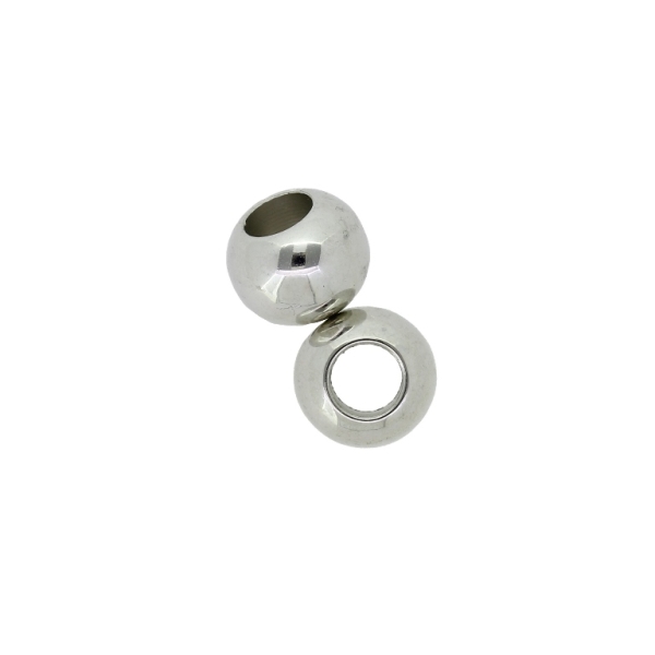 METAL PLATED PLASTIC / CCB BEADS - BALL - 9x12mm NICKEL (LIGHT) - PACKAGE 500g (940pcs.) Hole-6.0mm