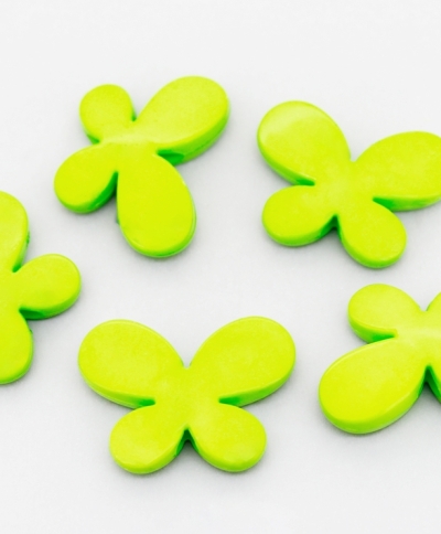 OPAQUE PLASTIC BEADS - BUTTERFLY 01 - SMOOTH - 21x29x6mm GREEN С23 - PACKAGE 500g Hole-3.0mm (250pcs.)