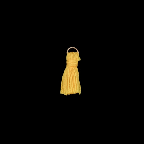 TEXTILE BEADS - TASSEL COTTON - 1.5cm YELLOW 244 - PACKAGE 100pcs.