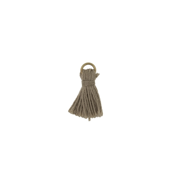 TEXTILE BEADS - TASSEL COTTON - 1.5cm BROWN (LIGHT) 284 - PACKAGE 100pcs.