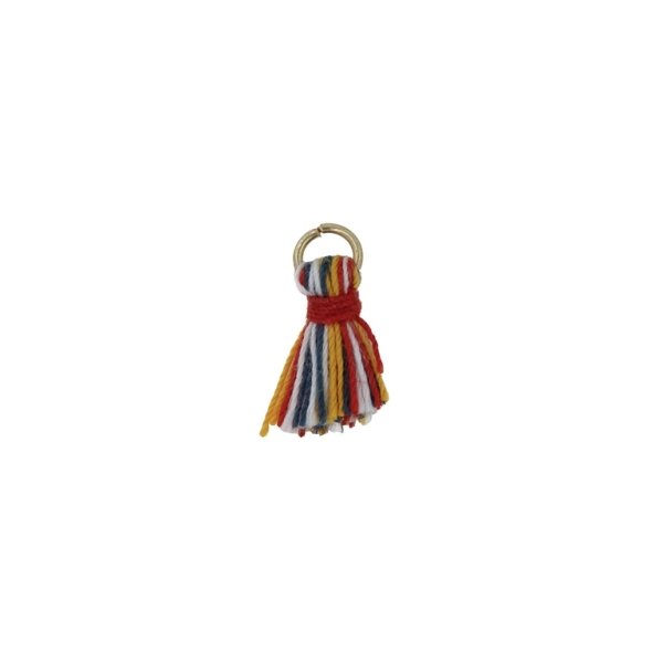 TEXTILE BEADS - TASSEL COTTON - 1.5cm MIX COLORS 275 - PACKAGE 100pcs.