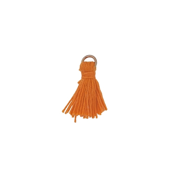 TEXTILE BEADS - TASSEL COTTON - 1.5cm ORANGE (LIGHT) 246 - PACKAGE 100pcs.